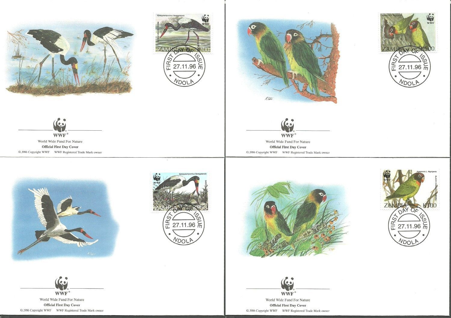 Znaczek Zambia 1996 Mi 656-659 FDC