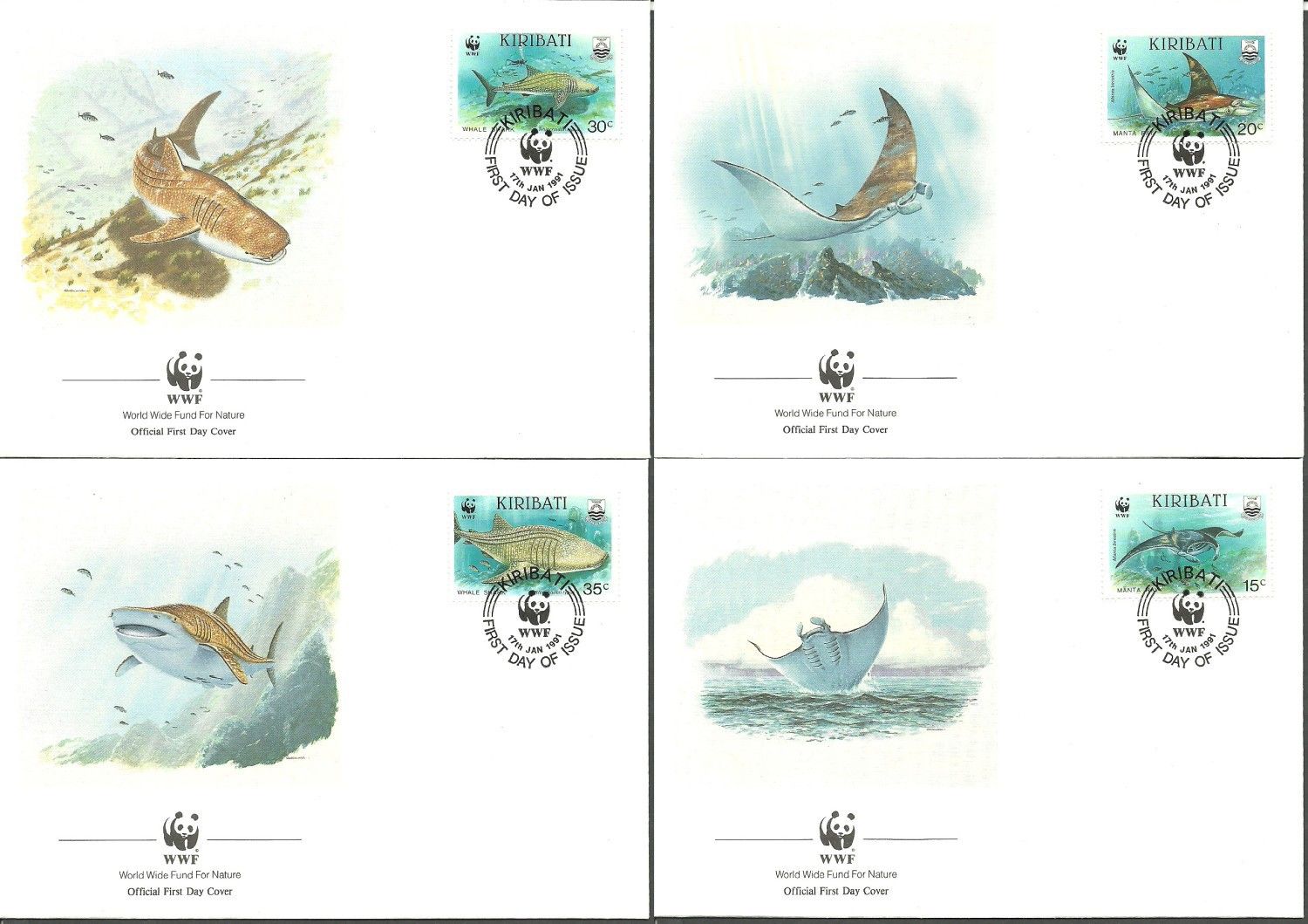 Znaczek Kiribati 1991 Mi 566-569 FDC