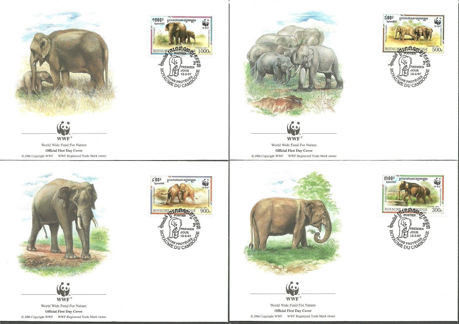 Znaczek Kambodża 1997 Mi 1680-1683 FDC