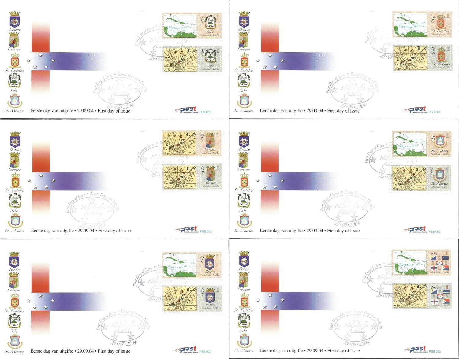 Znaczek Antyle Holenderskie 2004 Mi zf 1326-1337 FDC