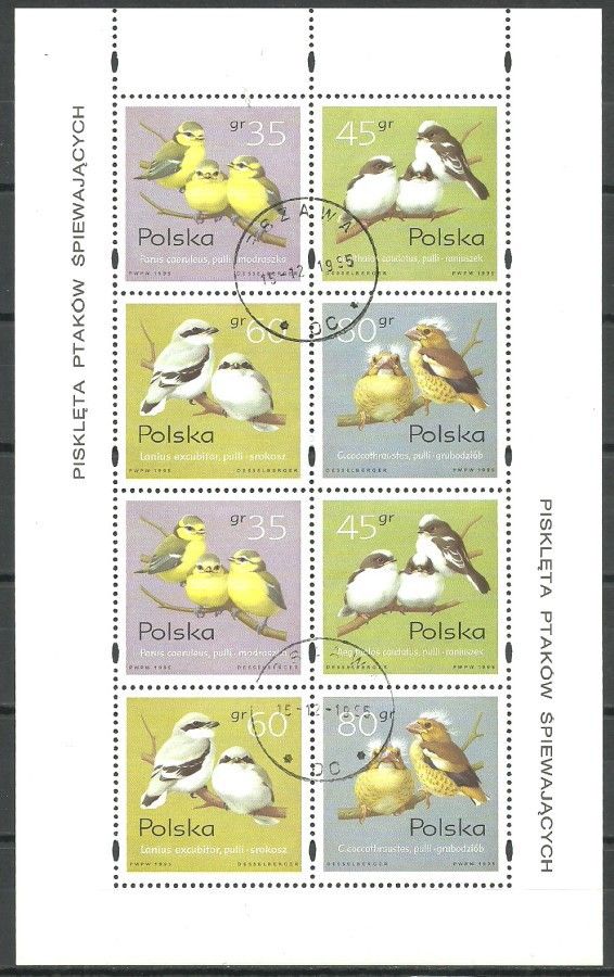 Znaczek Polska 1995 Mi abo ark 3567-3570 Fi ark 3419-3422II Stemplowane