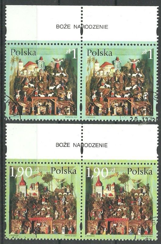 Znaczek Polska 2001 Mi abo 3946-3947 Fi 3796-3797 Stemplowane