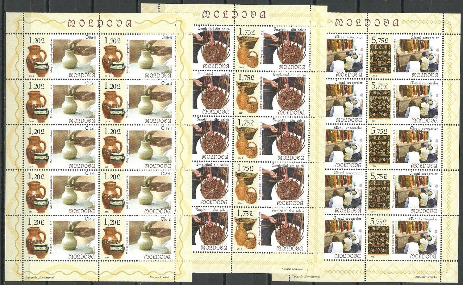 Znaczek Mołdawia 2014 Mi ark 858-860 Czyste **