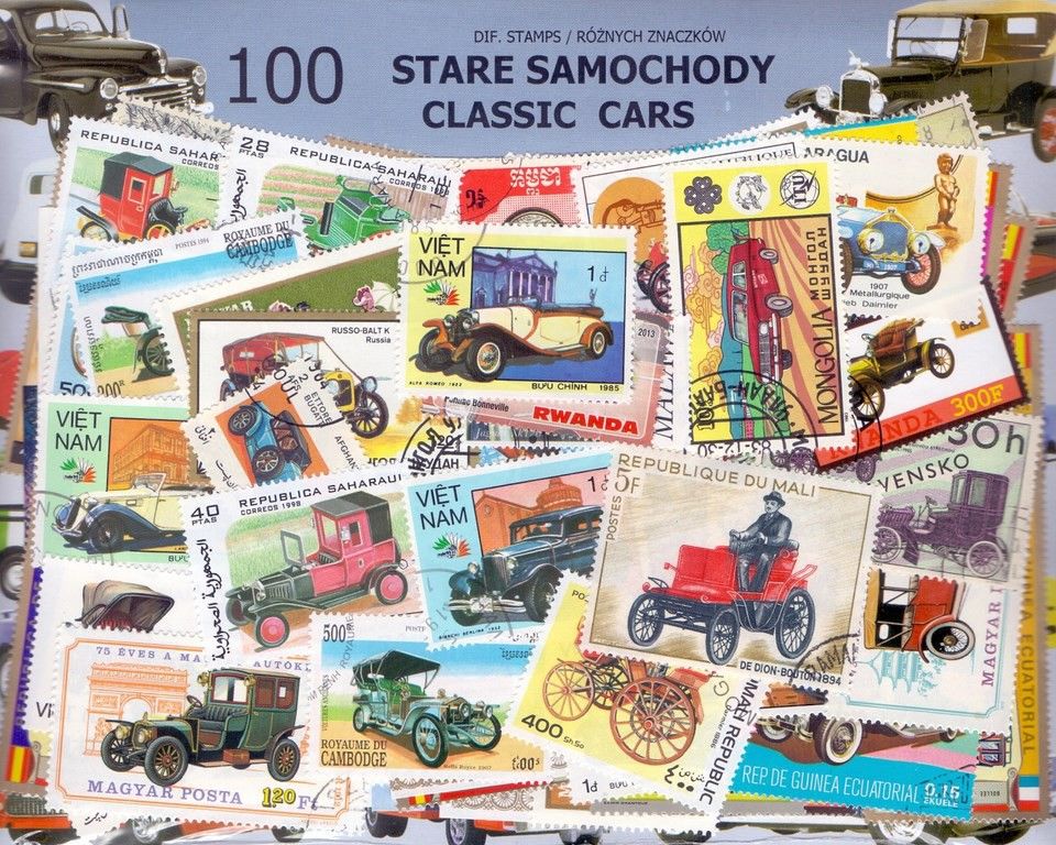 Znaczek STARE SAMOCHODY 100 znaczków