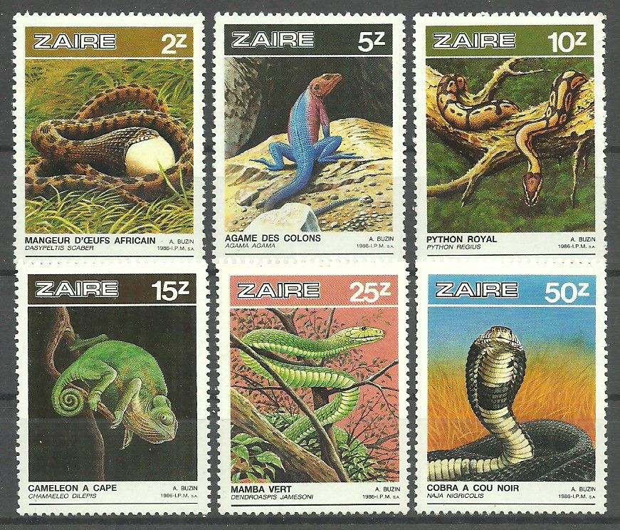 Znaczek Kongo Kinszasa / Zair 1987 Mi 939-944 Czyste **