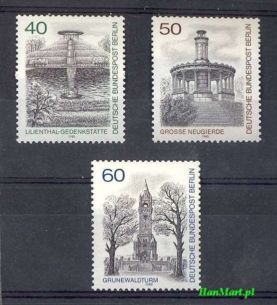 Znaczek Berlin Niemcy 1980 Mi 634-636 Czyste **