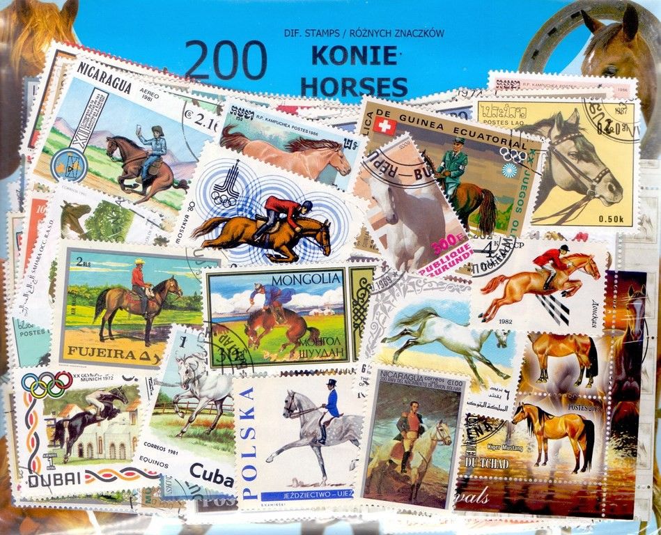 Znaczek KONIE 200 znaczków