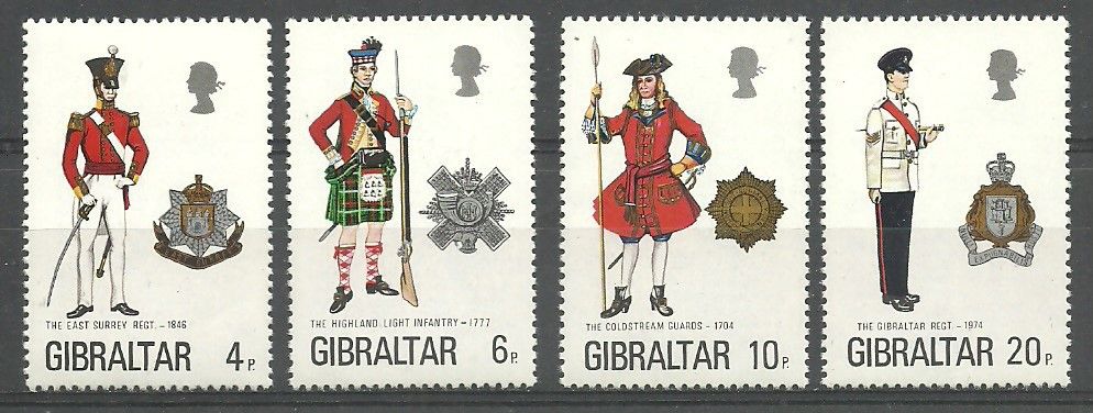 Znaczek Gibraltar 1975 Mi 321-324 Czyste **