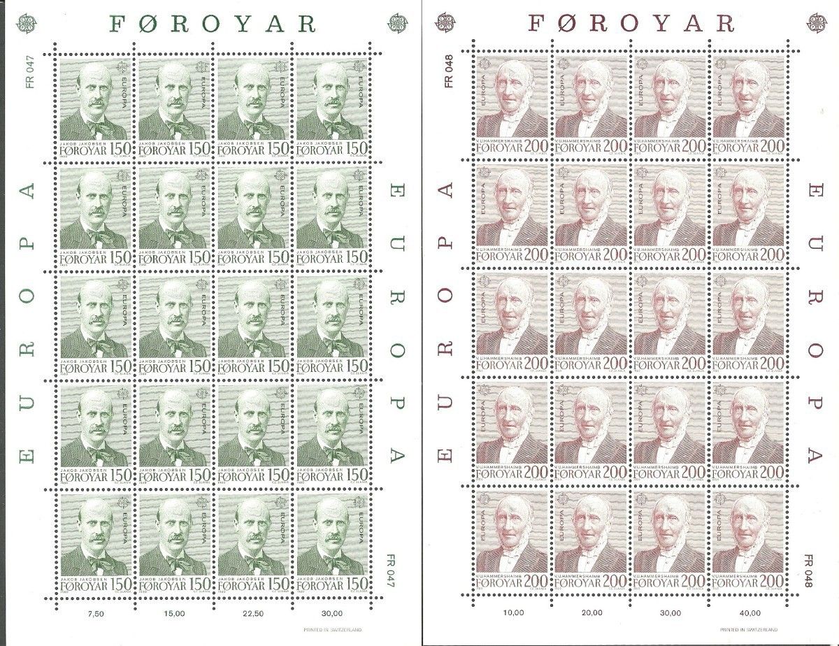 Znaczek Wyspy Owcze 1980 Mi ark 53-54 Czyste **