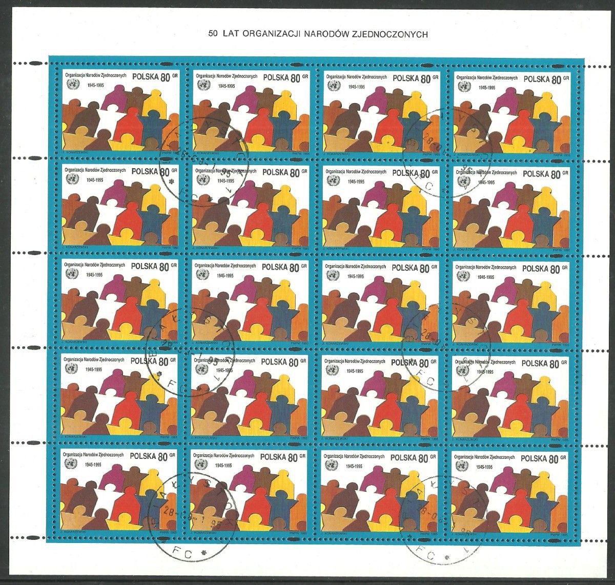 Znaczek Polska 1995 Mi abo ark 3545 Fi ark 3397 Stemplowane