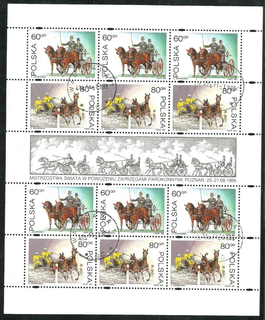 Znaczek Polska 1995 Mi abo ark 3553-3554 Fi ark 3405-3406 Stemplowane