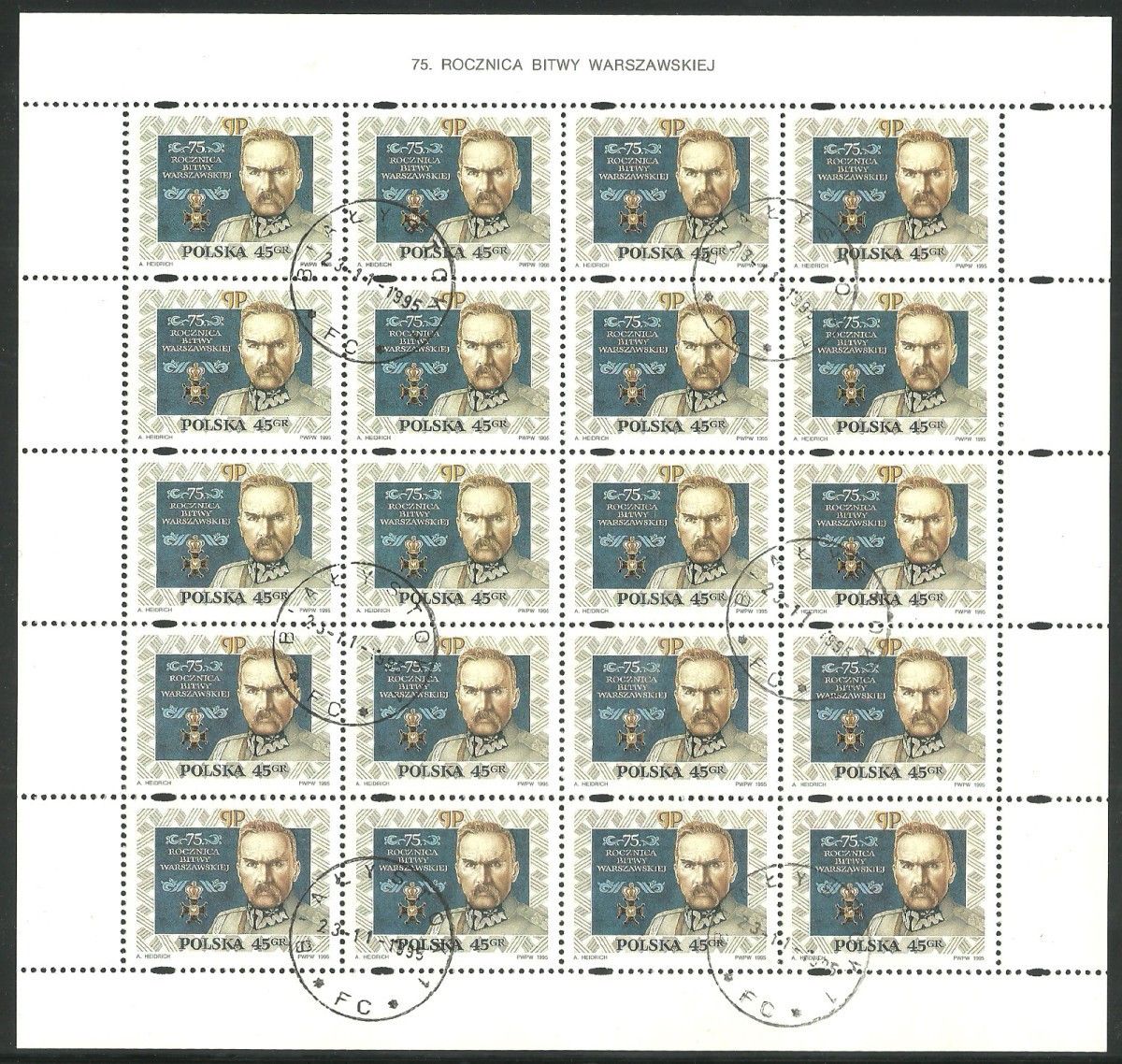 Znaczek Polska 1995 Mi abo ark 3552 Fi ark 3404 Stemplowane