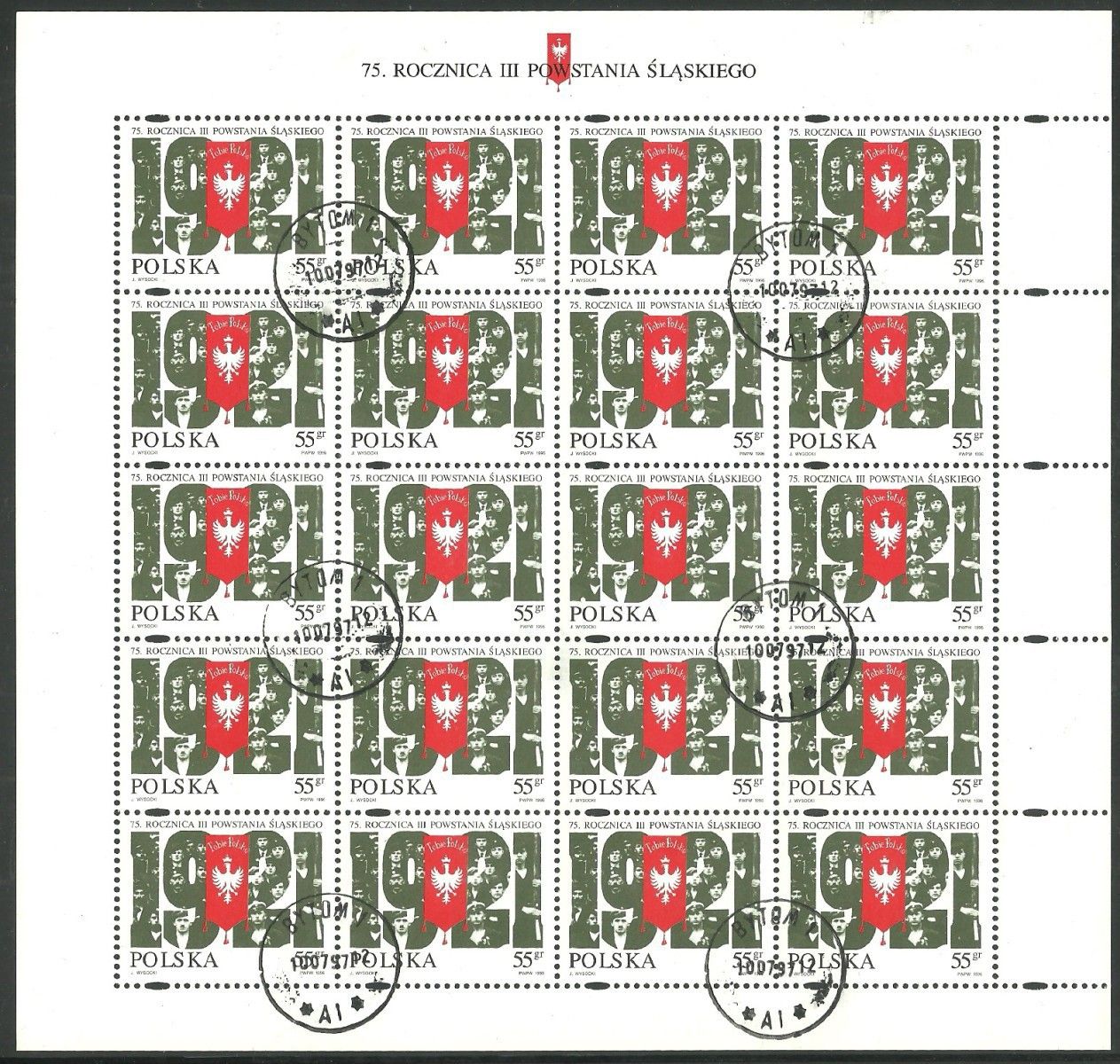 Znaczek Polska 1996 Mi abo ark 3586 Fi ark 3438 Stemplowane