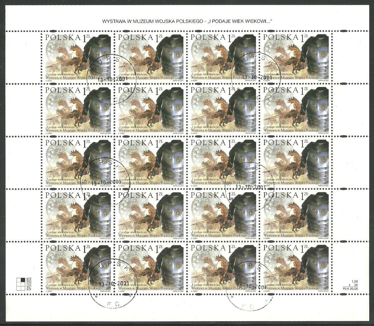 Znaczek Polska 2001 Mi abo ark 3919 Fi ark 3769 Stemplowane