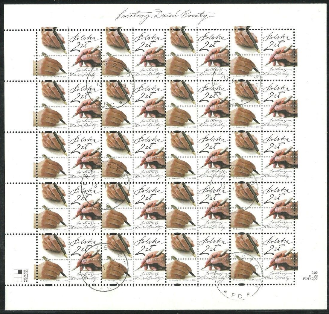 Znaczek Polska 2002 Mi abo ark 4001 Fi ark 3851 Stemplowane