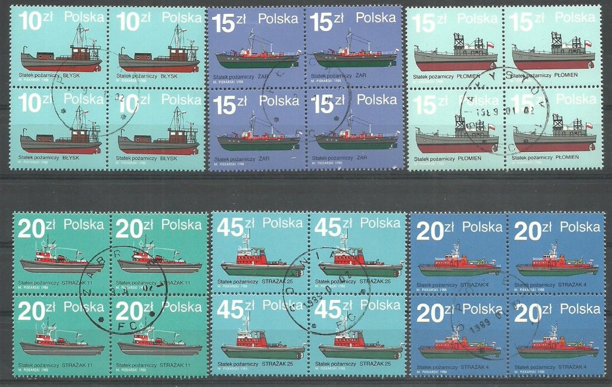 Znaczek Polska 1988 Mi abo 3184-3189 Fi 3036-3041 Stemplowane