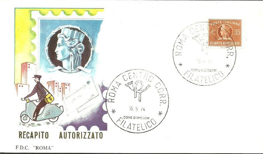 Znaczek Włochy 1974 Mi geb 13 FDC