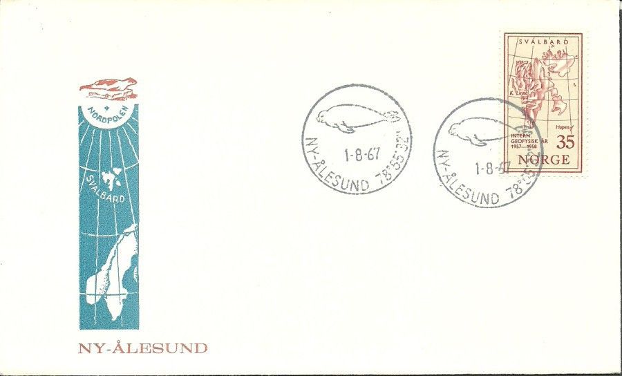Znaczek Norwegia 1957 Mi 412 FDC