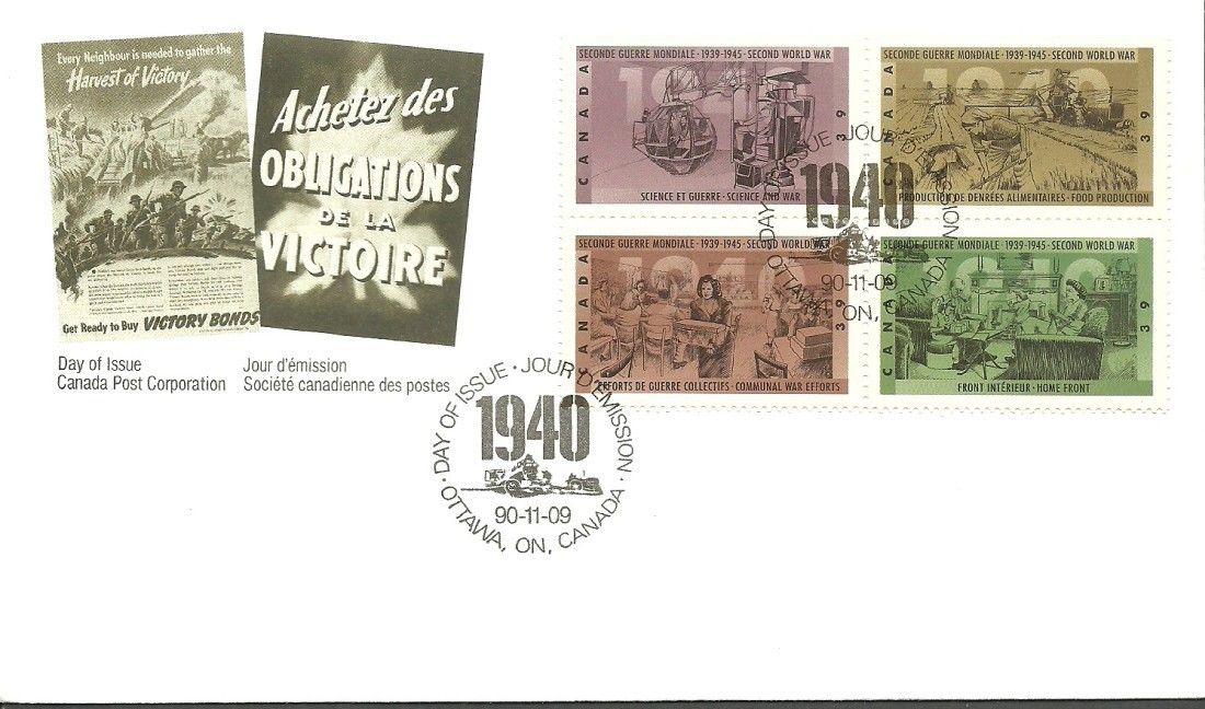 Znaczek Kanada 1990 Mi 1206-1209 FDC