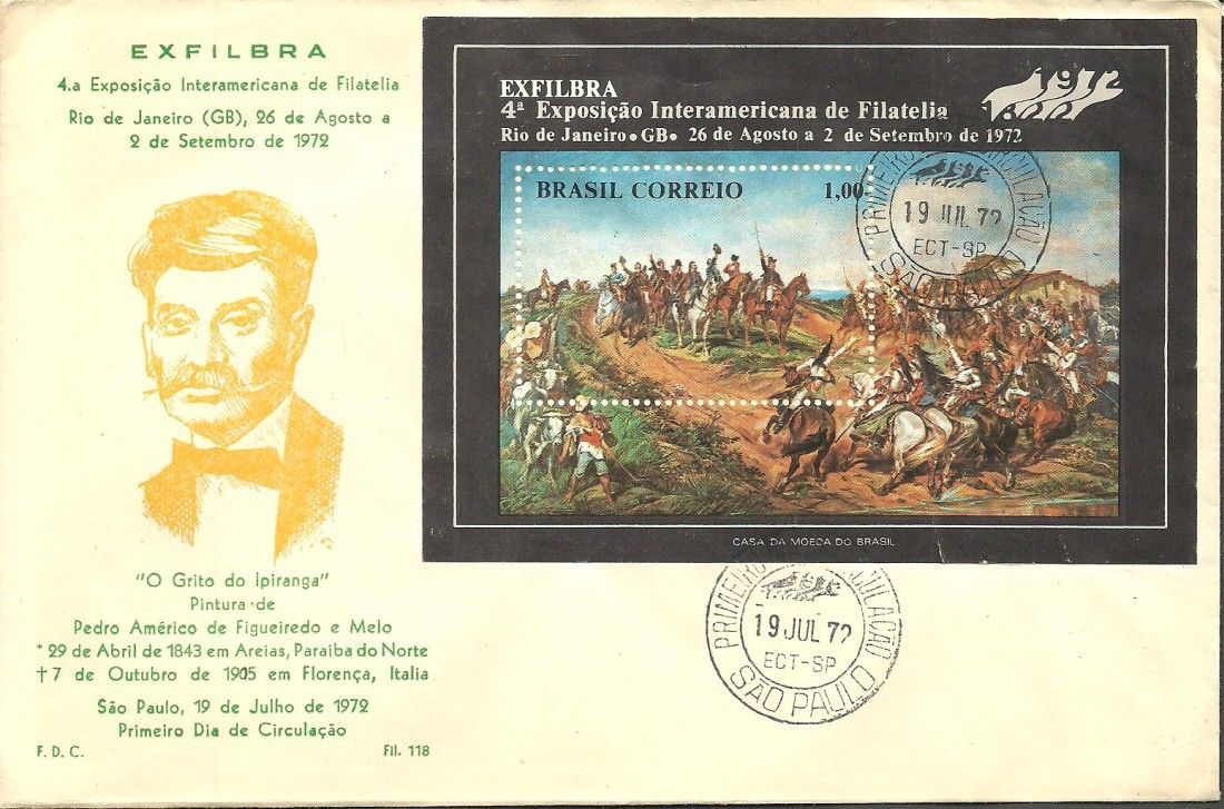 Znaczek Brazylia 1972 Mi bl 30 FDC