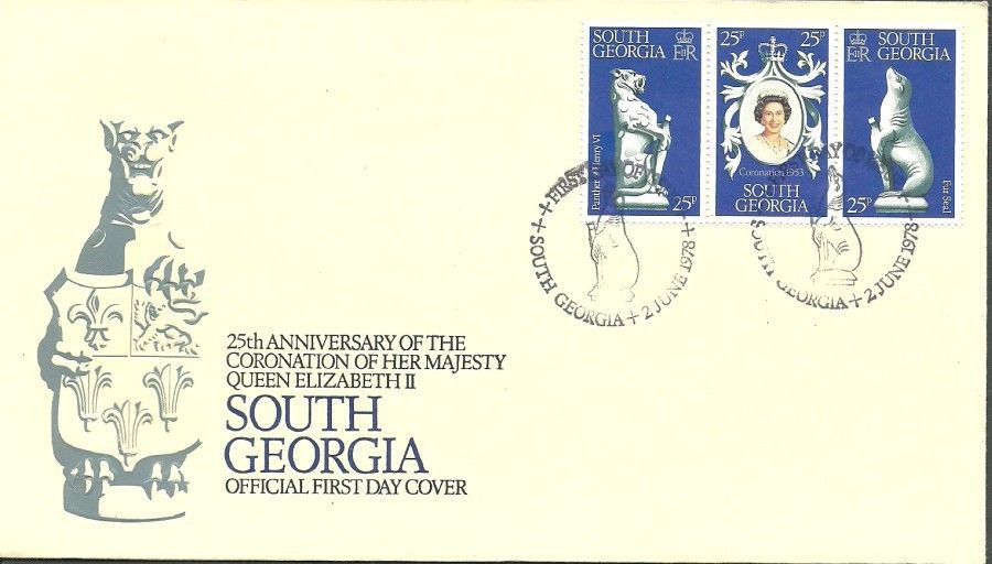 Znaczek Georgia Południowa i Sandwich Południowy 1978 Mi 71-73 FDC