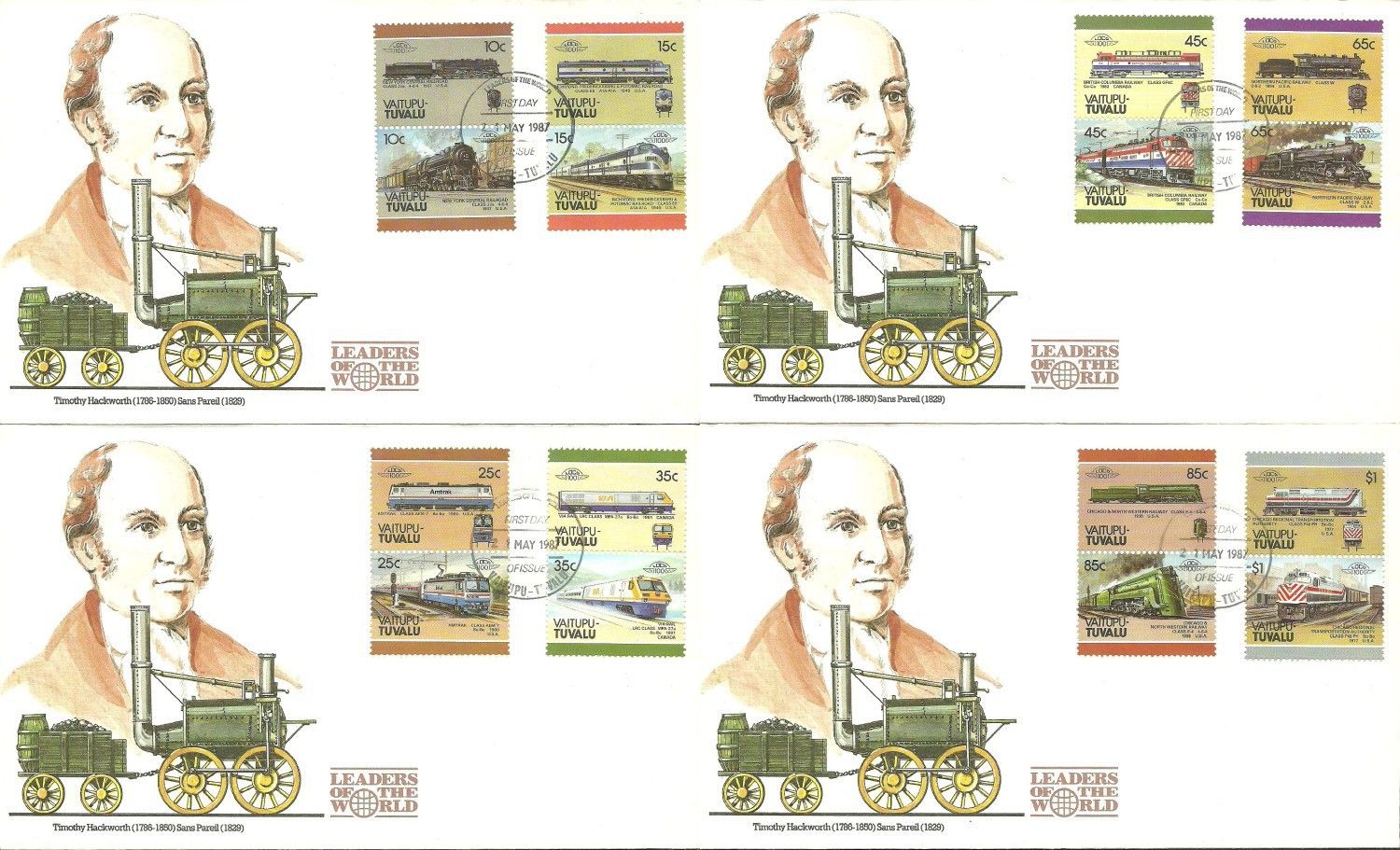 Znaczek Tuvalu 1987 Mi 97-112 FDC