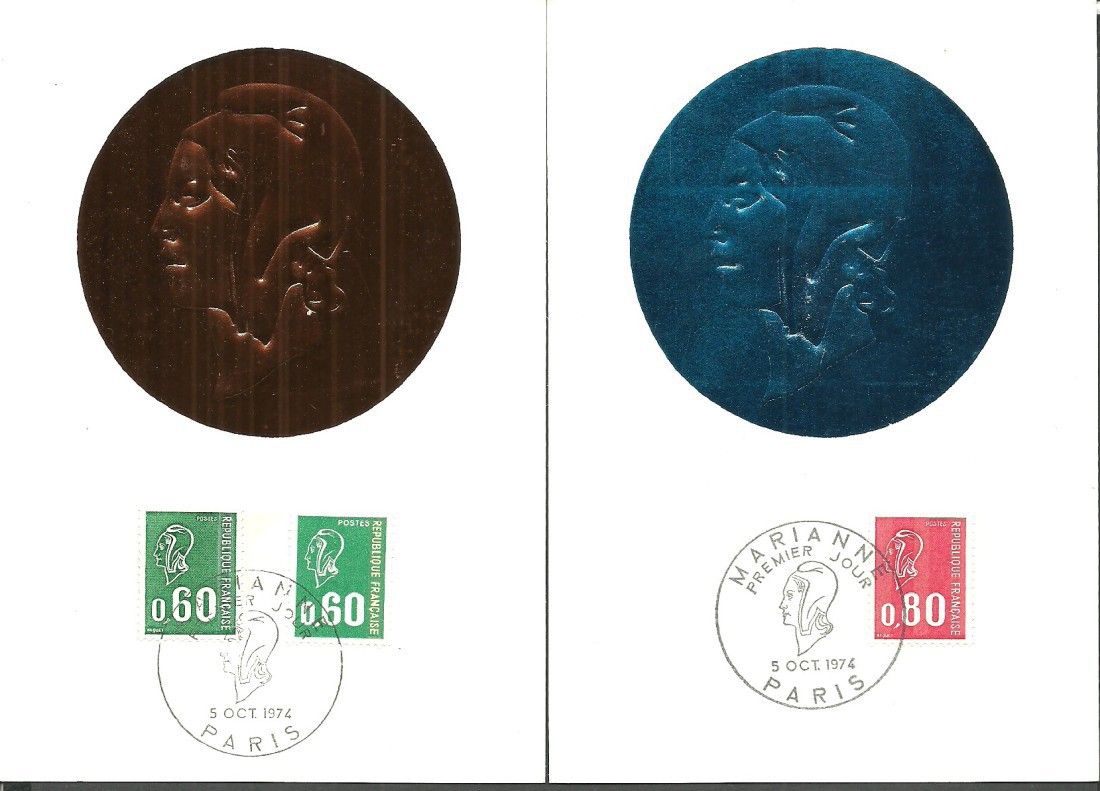 Znaczek Francja 1974 Mi 1888-1889 Karta Max