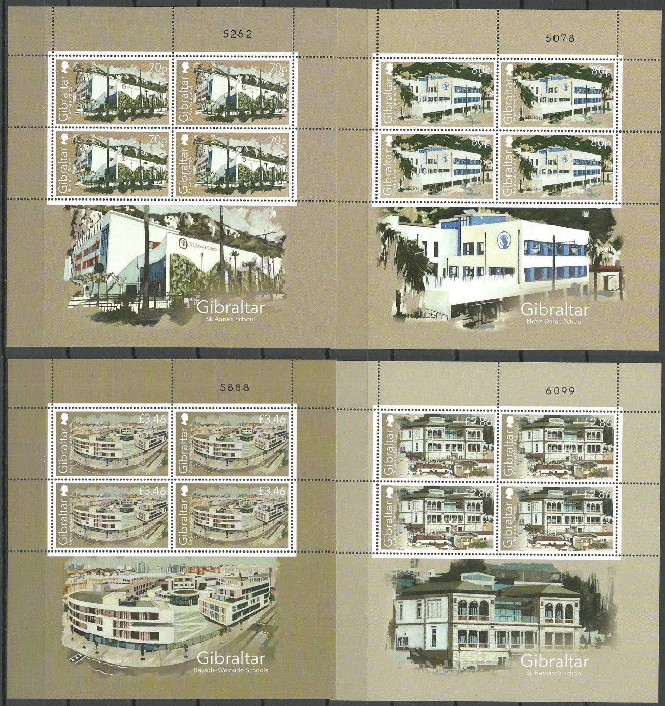 Znaczek Gibraltar 2020 Mi ark 1959-1962 Czyste **