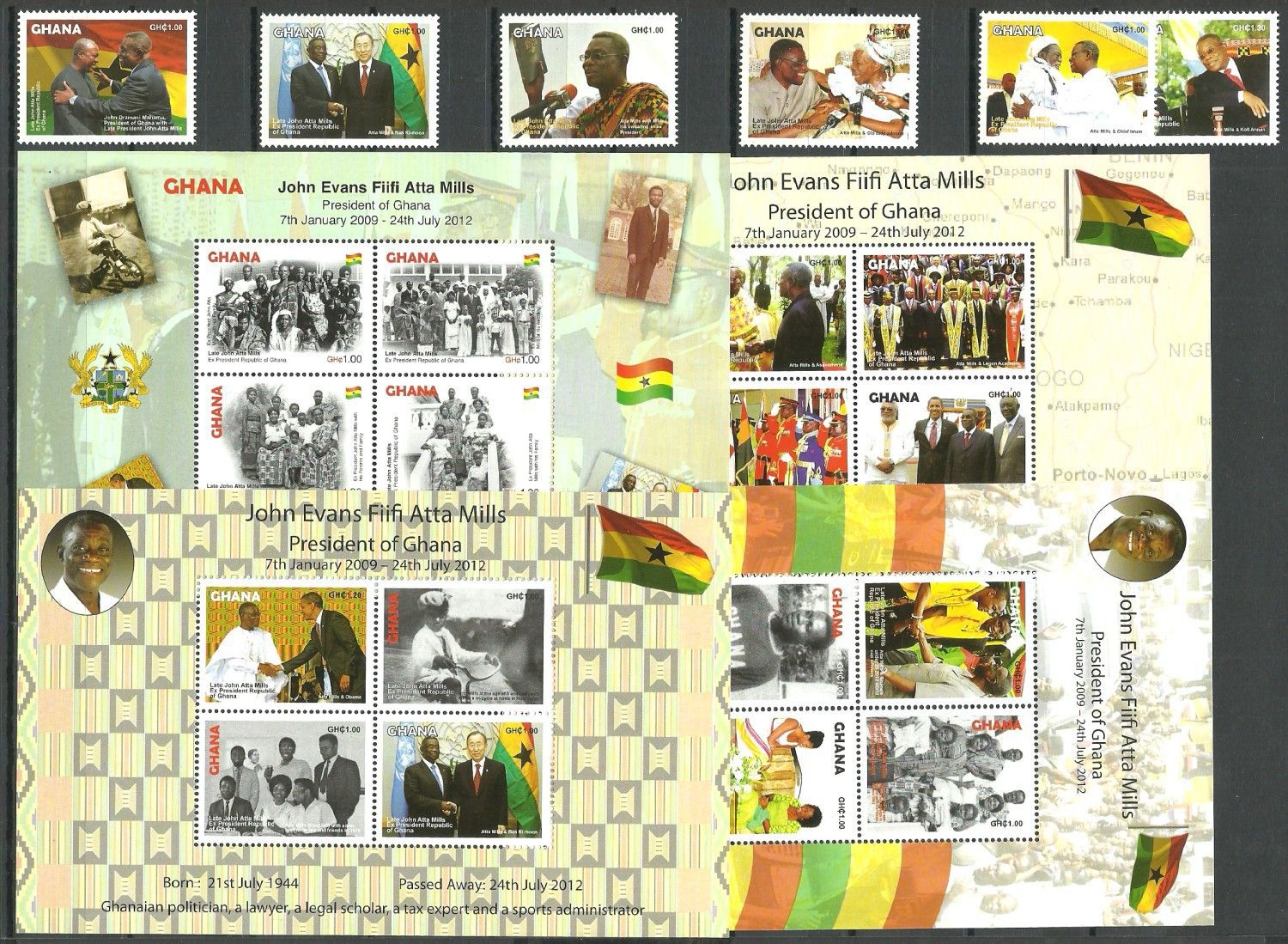 Ghana 2013 Mi 4329-4334 + bl 529-532 Czyste **