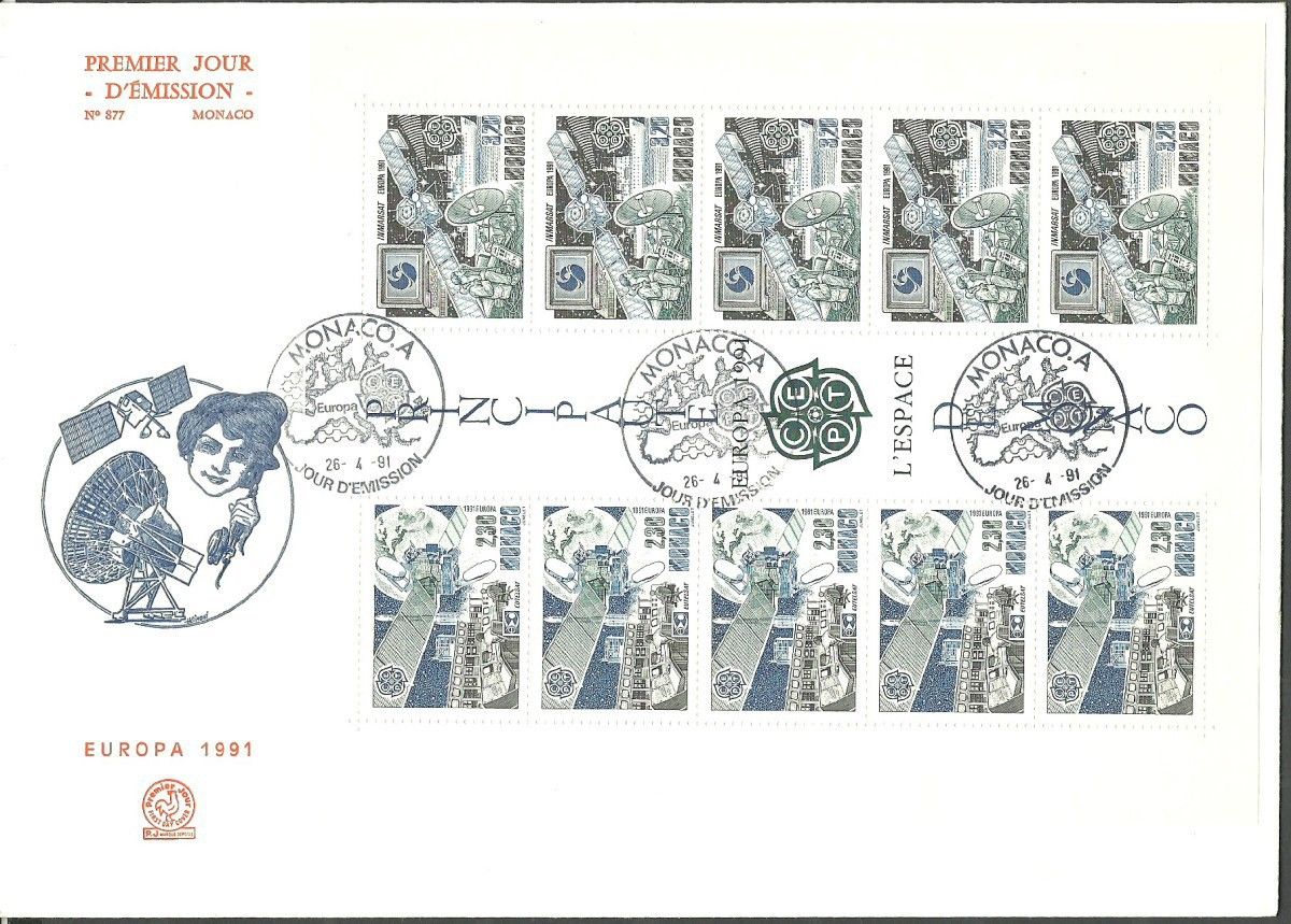 Znaczek Monako 1991 Mi bl 50 FDC