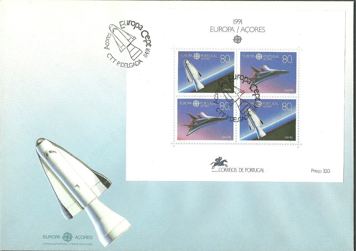 Znaczek Azory 1991 Mi bl 12 FDC