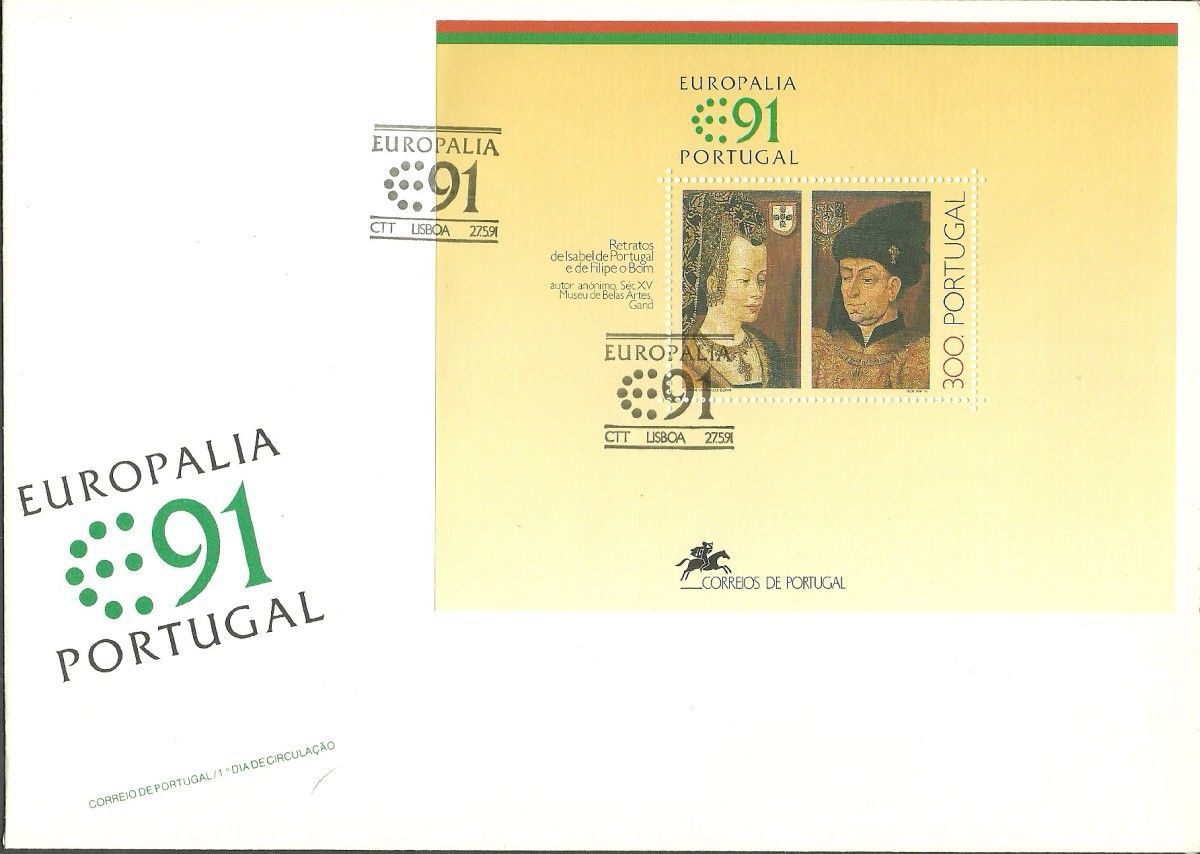 Znaczek Portugalia 1991 Mi bl 79 FDC