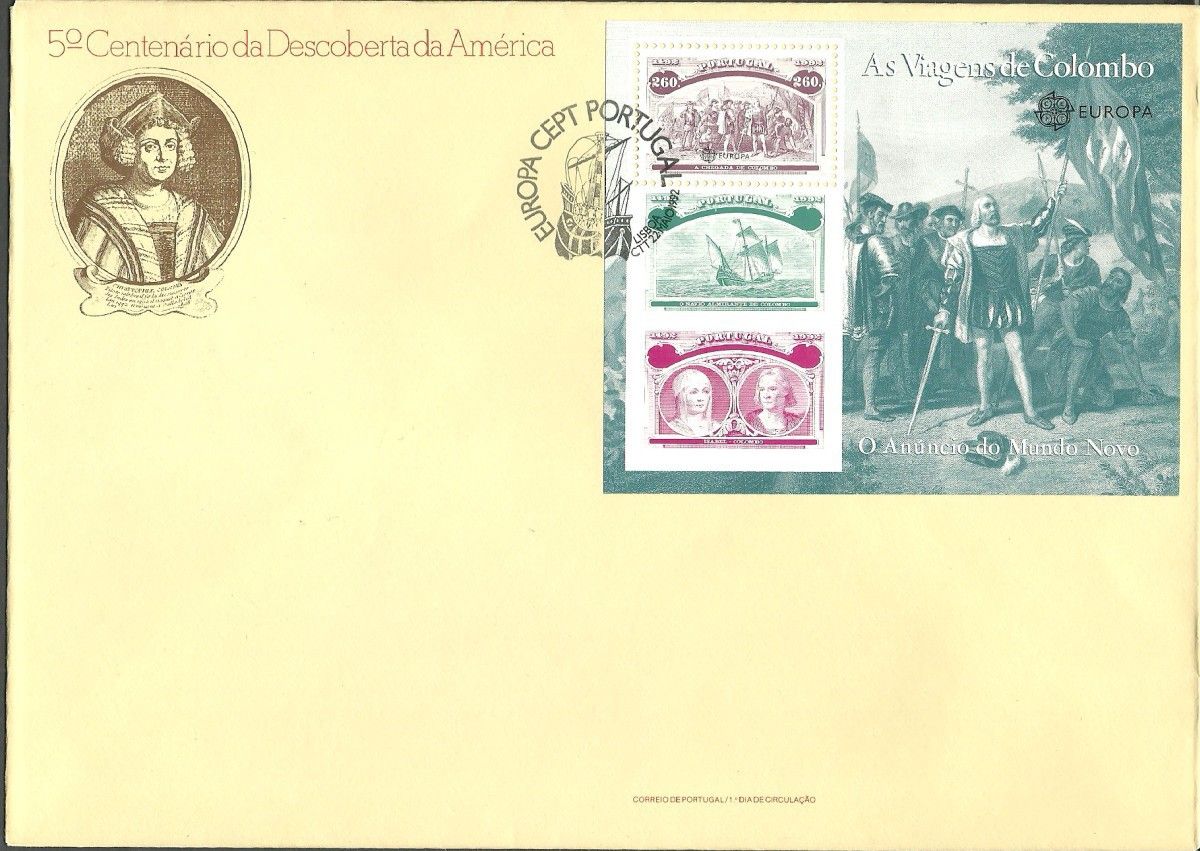 Znaczek Portugalia 1992 Mi bl 87 FDC