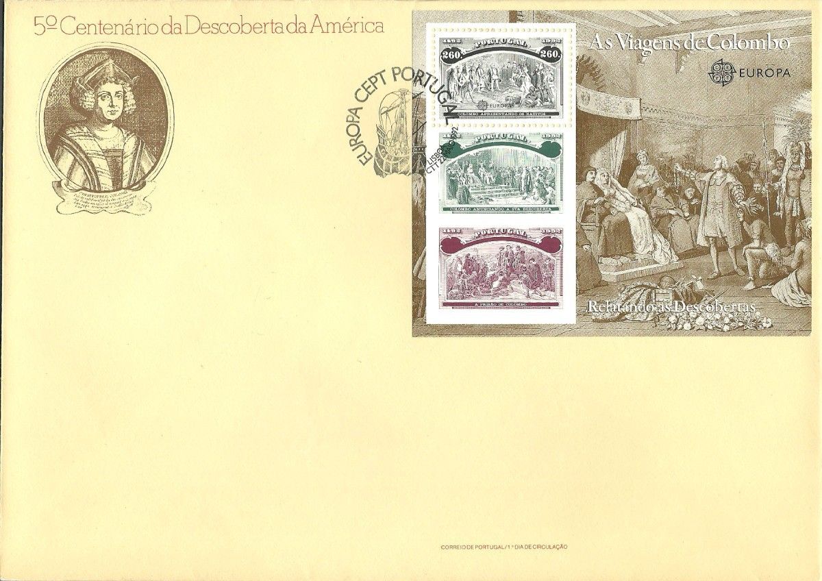 Znaczek Portugalia 1992 Mi bl 88 FDC
