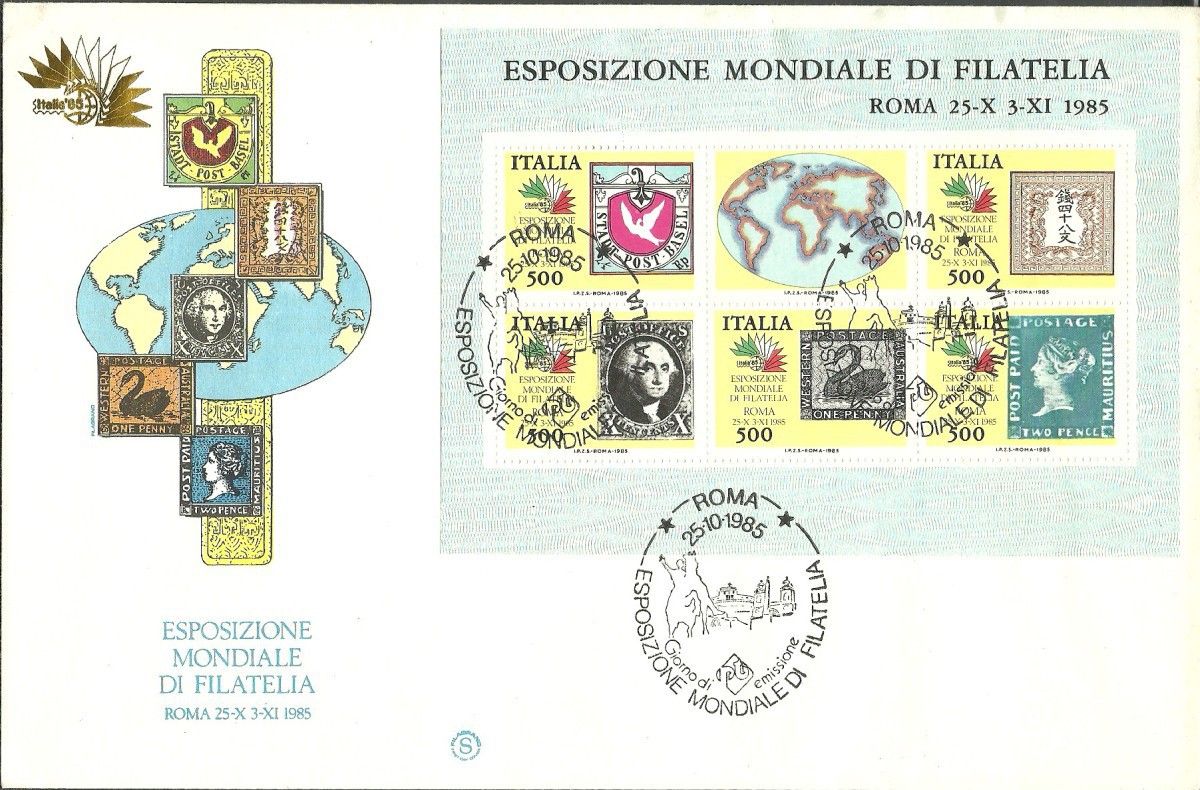 Znaczek Włochy 1986 Mi bl 2 FDC