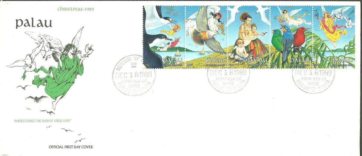 Znaczek Palau 1989 Mi 338-342 FDC