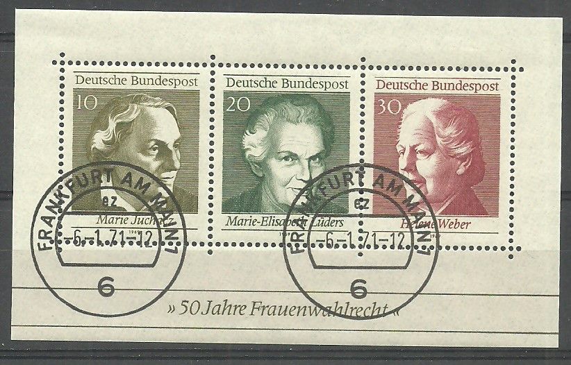 Znaczek Niemcy 1969 Mi abo bl 5 Stemplowane