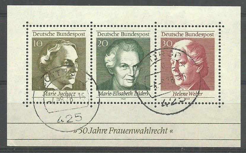 Znaczek Niemcy 1969 Mi abo bl 5 Stemplowane