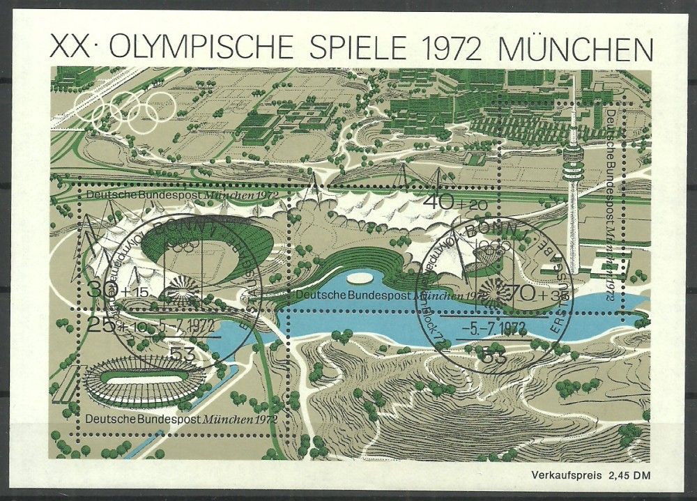 Znaczek Niemcy 1972 Mi abo bl 7 Stemplowane