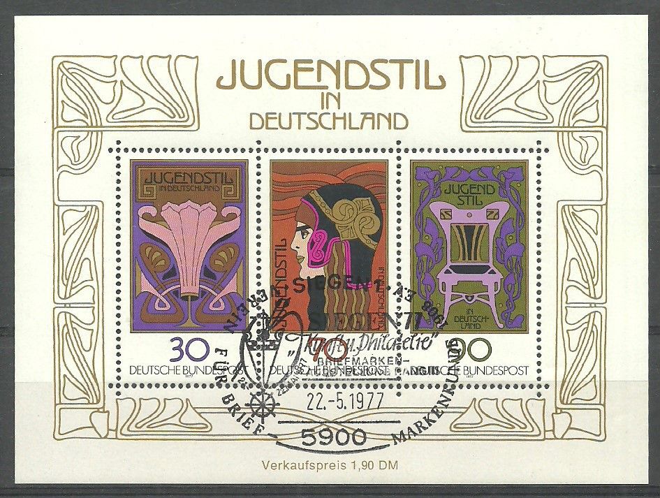 Znaczek Niemcy 1977 Mi abo bl 14 Stemplowane