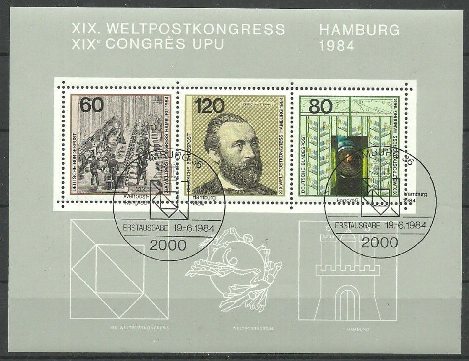 Znaczek Niemcy 1984 Mi abo bl 19 Stemplowane