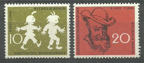 Znaczek Niemcy 1958 Mi 281-282 Czyste **