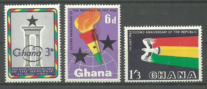 Znaczek Ghana 1962 Mi 127-129 Czyste **