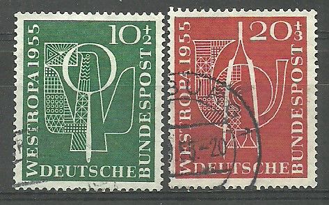 Znaczek Niemcy 1955 Mi 217-218 Stemplowane