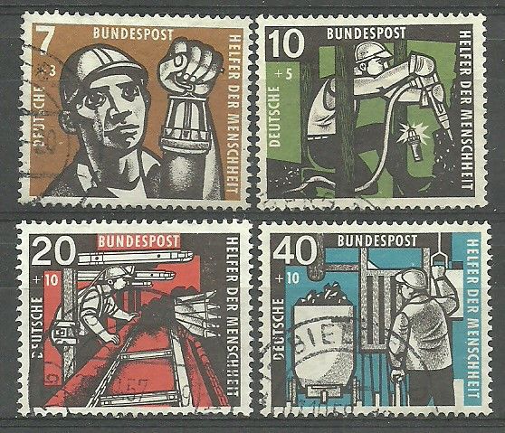 Znaczek Niemcy 1957 Mi 270-273 Stemplowane