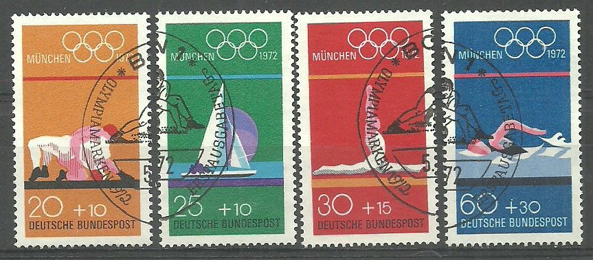 Znaczek Niemcy 1972 Mi 719-722 Stemplowane