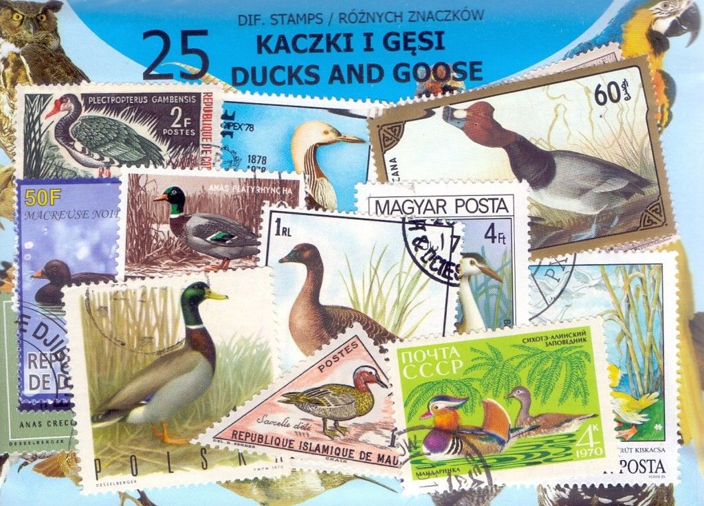 Znaczek KACZKI I GĘSI 25 znaczków