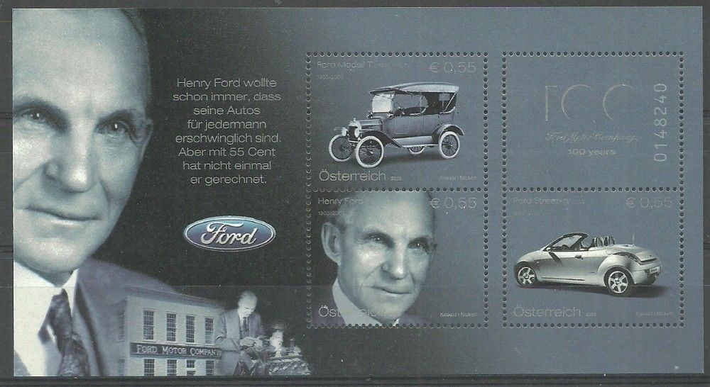 Znaczek Austria 2003 Mi bl 20 Czyste **