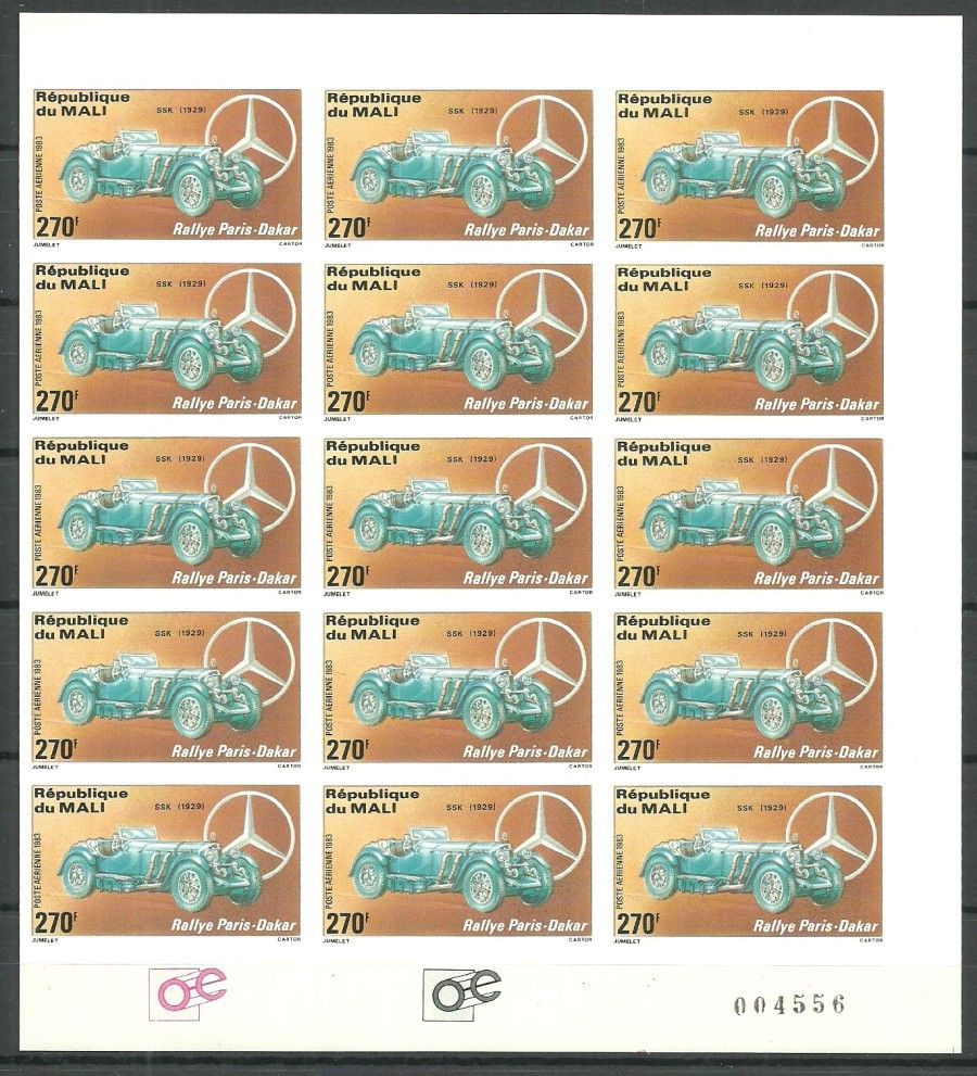 Znaczek Mali 1983 Mi ark 972-974B Czyste **