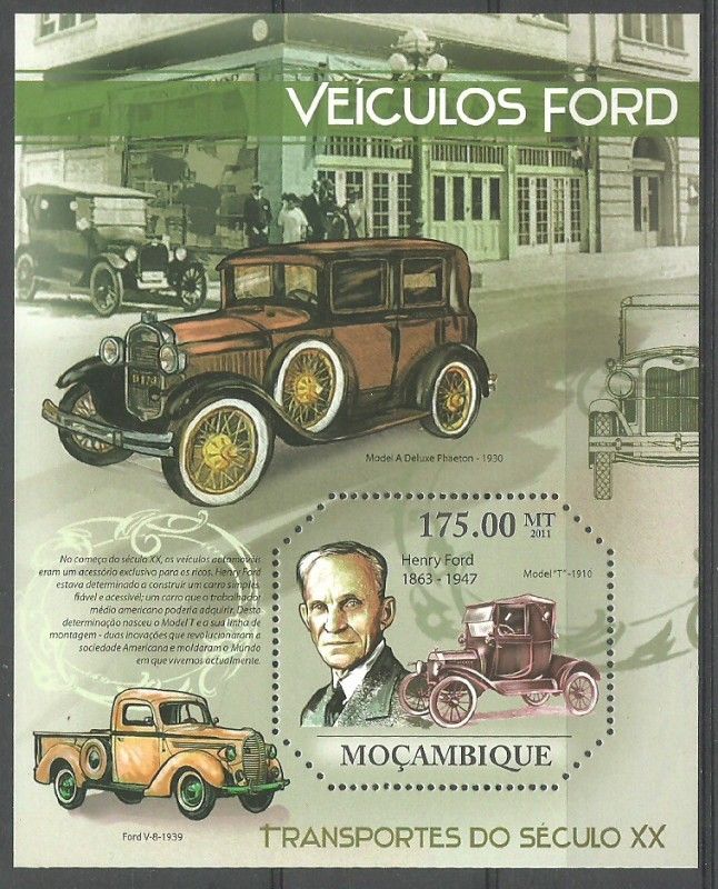 Znaczek Mozambik 2011 Mi bl 463 Czyste **